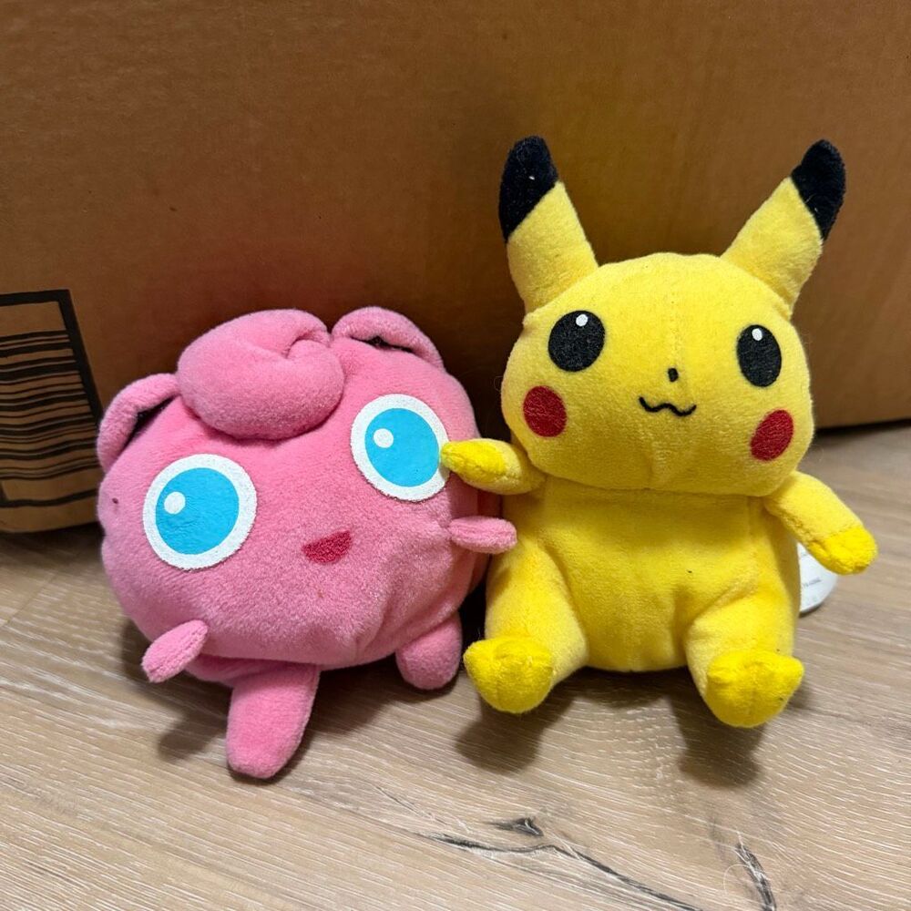 Vintage 90s Pokémon Hasbro Fat Pikachu Jigglypuff Plush Dolls Nintendo Retro